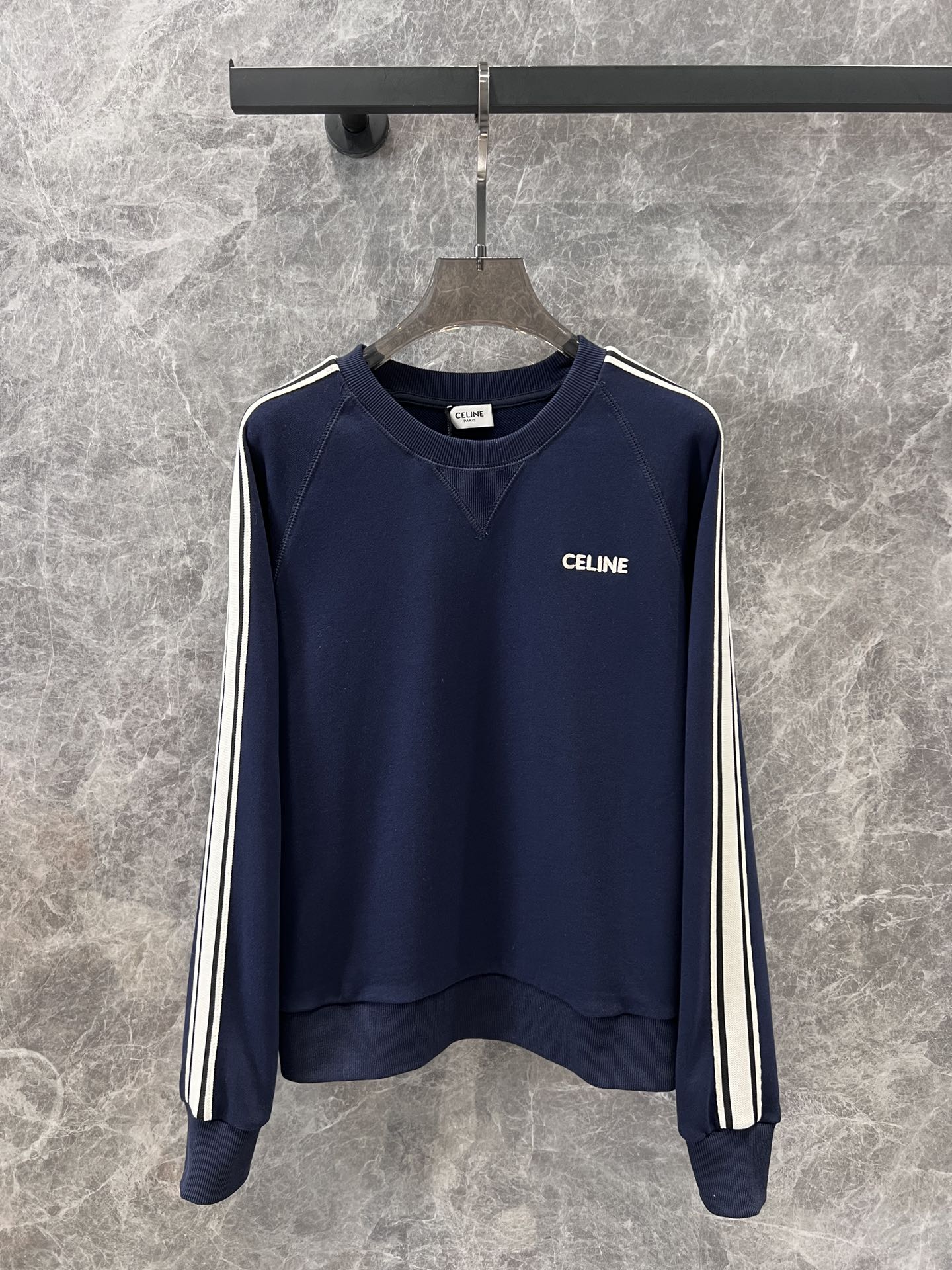 ロゴ入り コットン スウェットシャツ セリーヌ Tシャツ コピー クルーネック-2