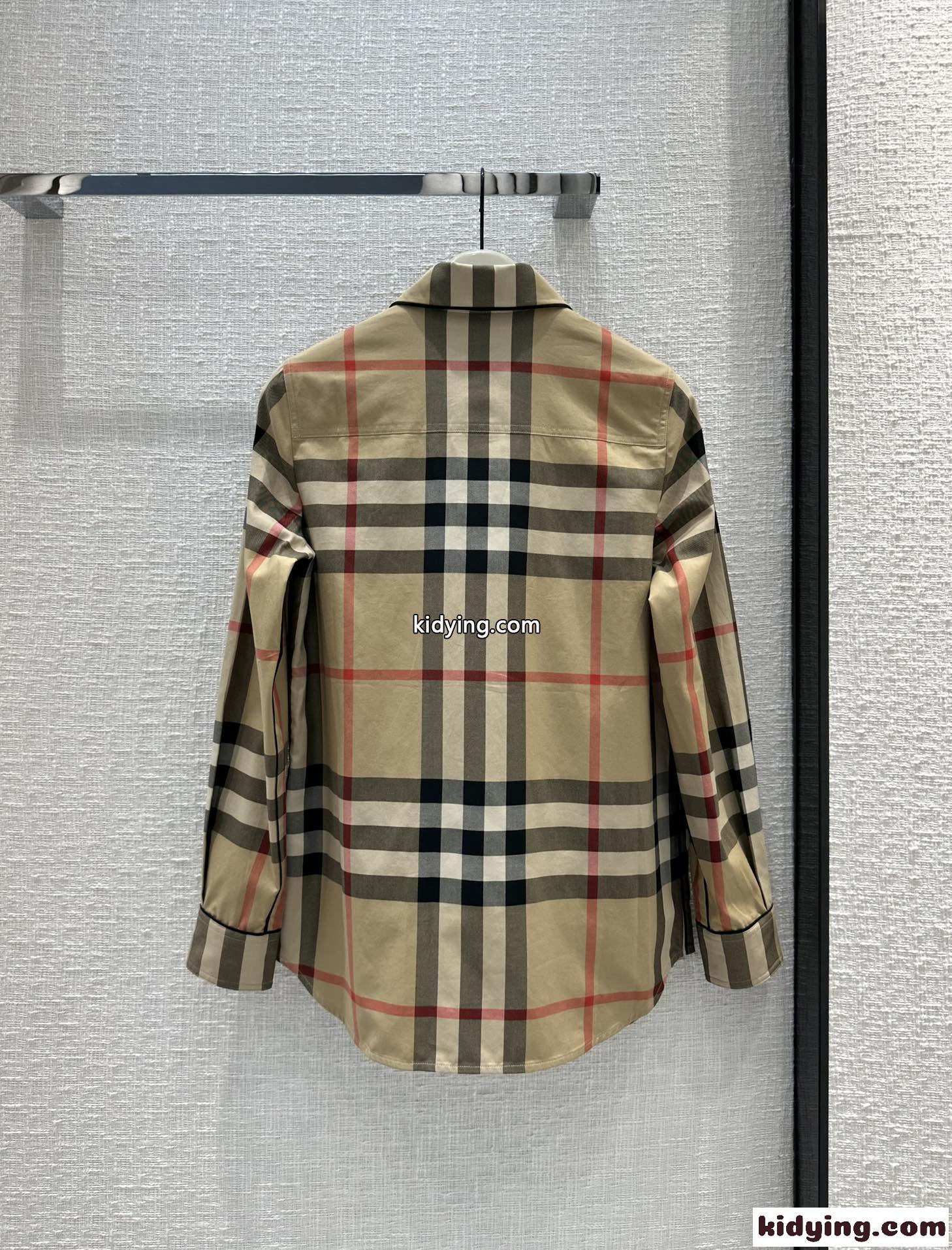 ヴィンテージ チェック コットン バーバリー シャツ コピー ロングスリーブ-4