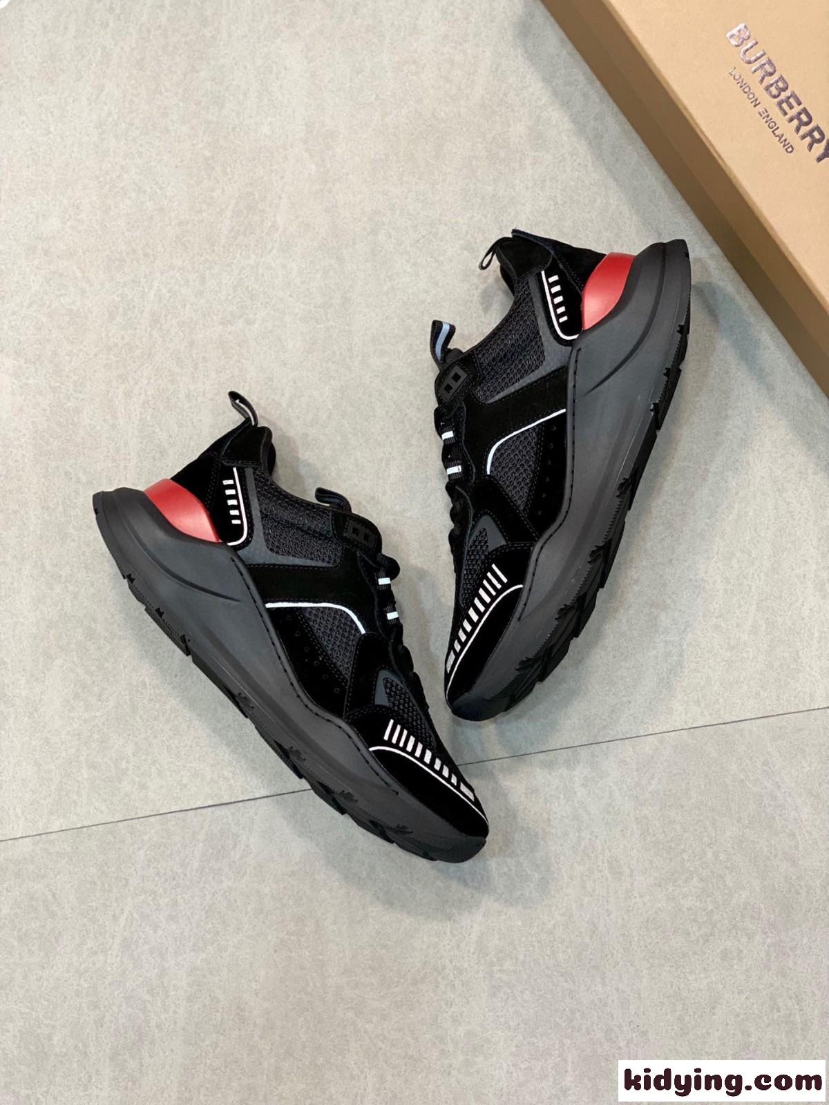 Burberry ロゴ スエード＆メッシュ スニーカー バーバリー スニーカー コピー メンズ-2
