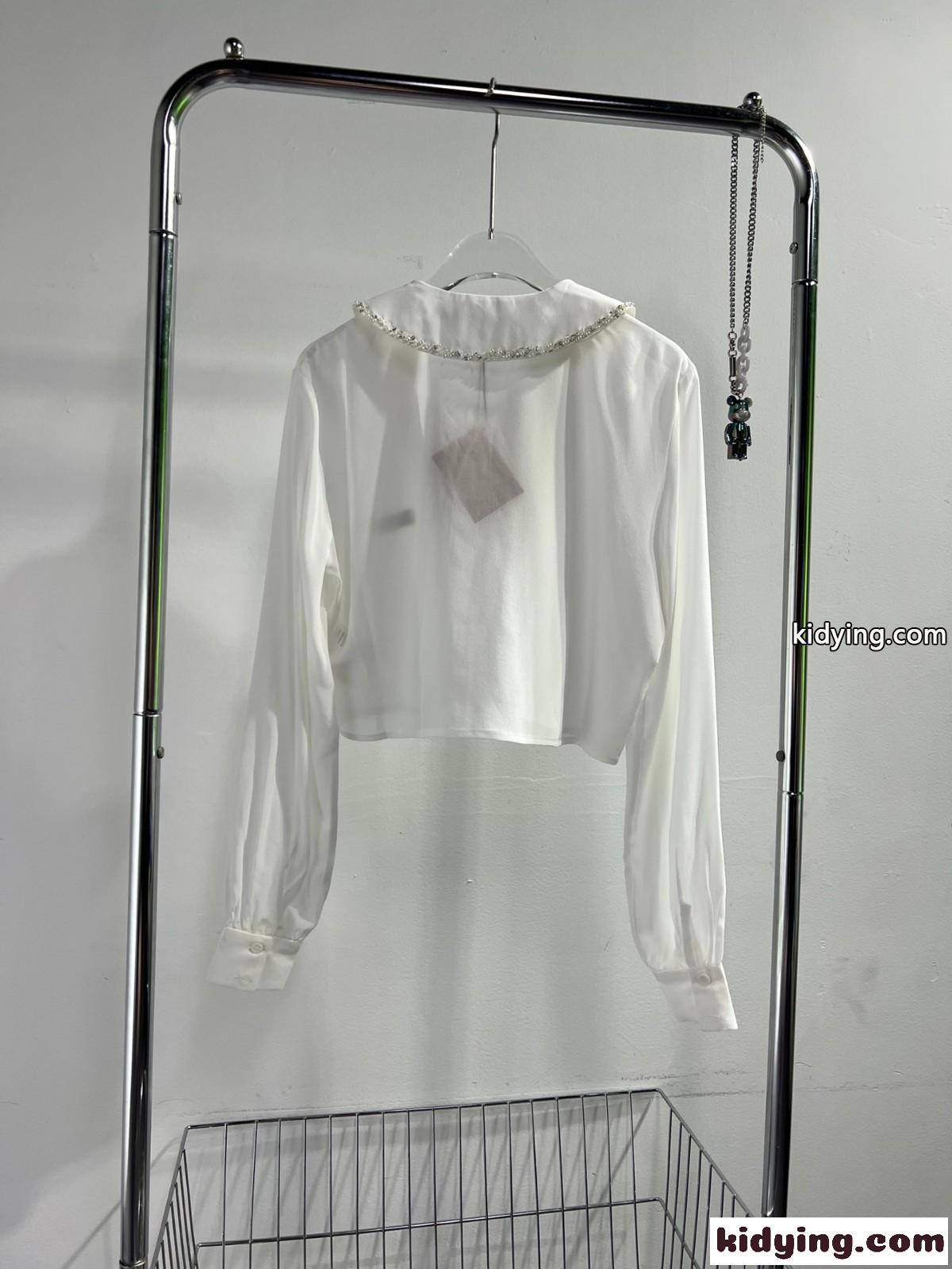 フェミニン 可愛い クロップド シルクブラウス ミュウミュウ シャツ コピー レディース-1