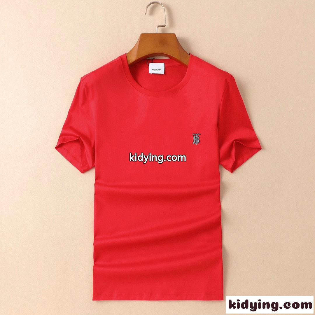 大きいサイズ 選べる6色 春夏 新作 メンズ 柔らかい 快適 バーバリー 半袖Tシャツ コピー ロゴ トップス-1
