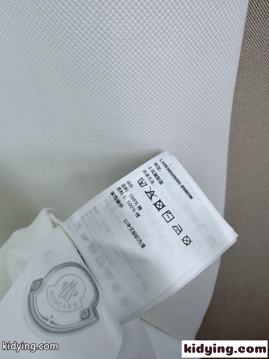 カジュアル 上品 切り替え ポロワンピース モンクレール ワンピース 偽物 ホワイト-4