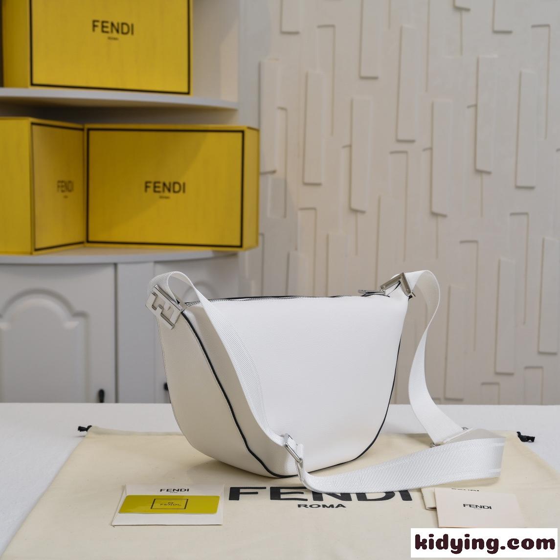 Fendi Roma レザー フェンディ メロン スモール スーパーコピー ショルダーバッグ ホワイト-1