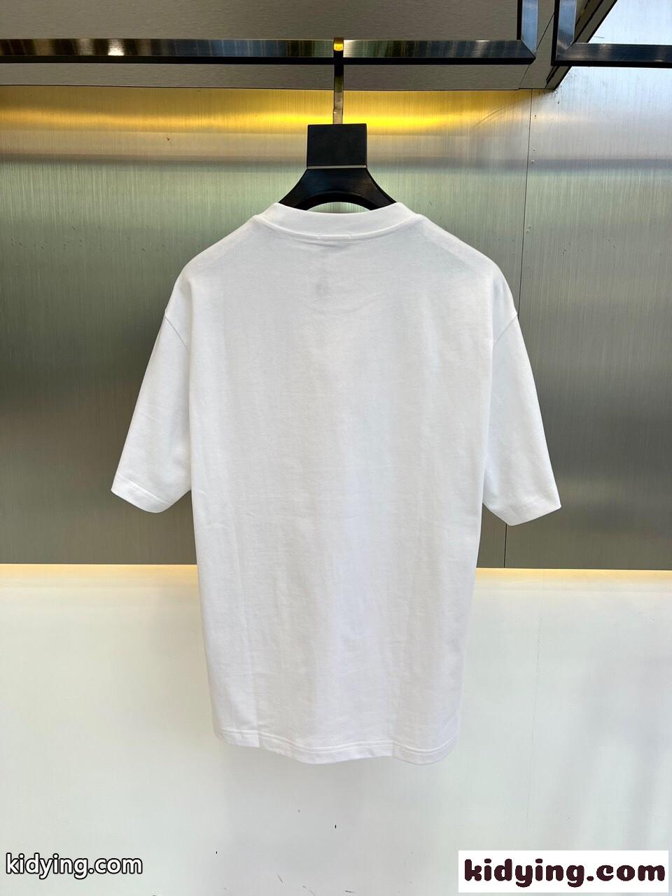 人気 カジュアル プリント コットン 半袖 モンクレール Tシャツ コピー ホワイト-4