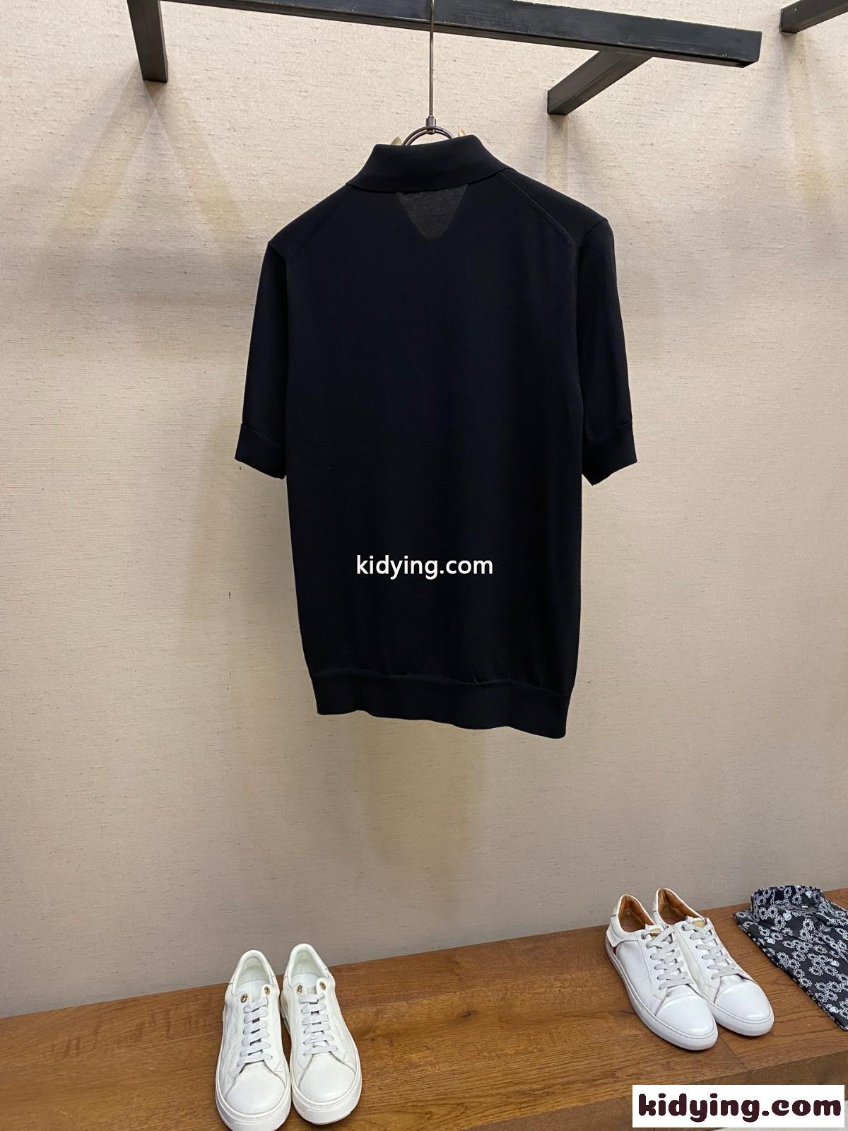 シンプル 上品 半袖 ニットポロ トムフォード ニット 偽物 ブラック-0