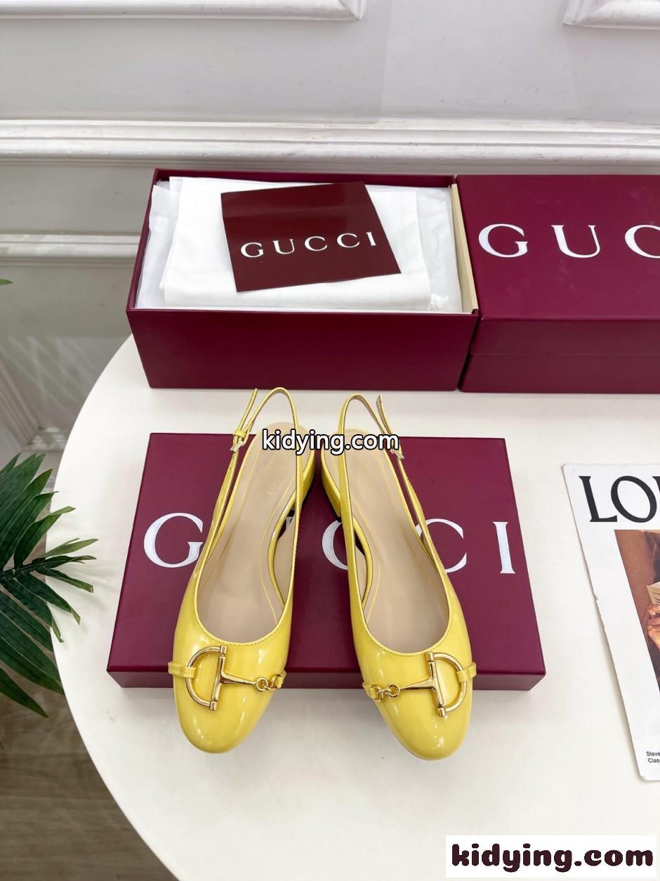 GUCCI ホースビット スリングバック パンプス グッチ パンプス コピー イエロー-2