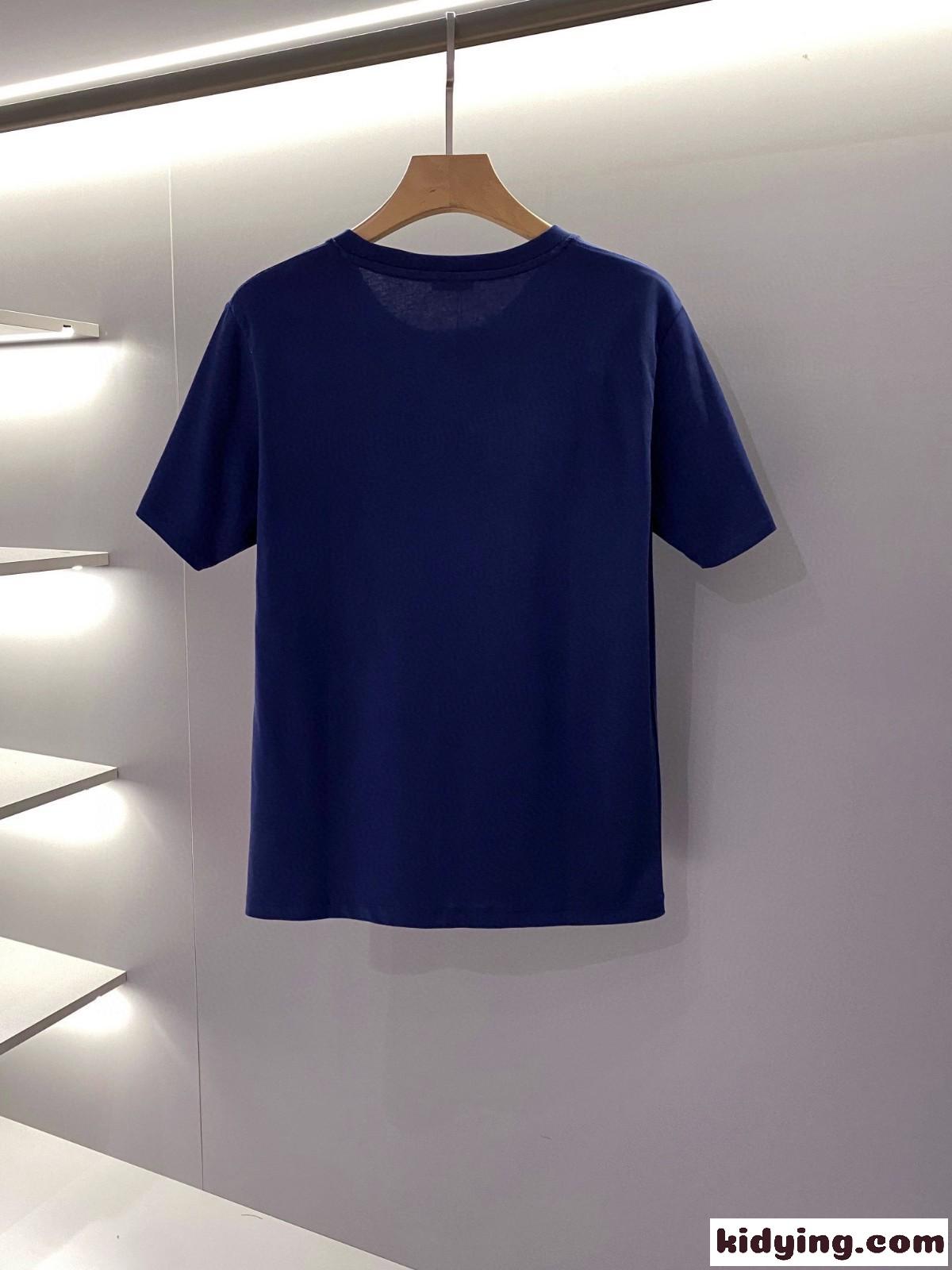 ユニセックス シンプル 刺繍 クルーネック 春夏 コットン クリスチャン・ディオール Tシャツ コピー 半袖 トップス-3