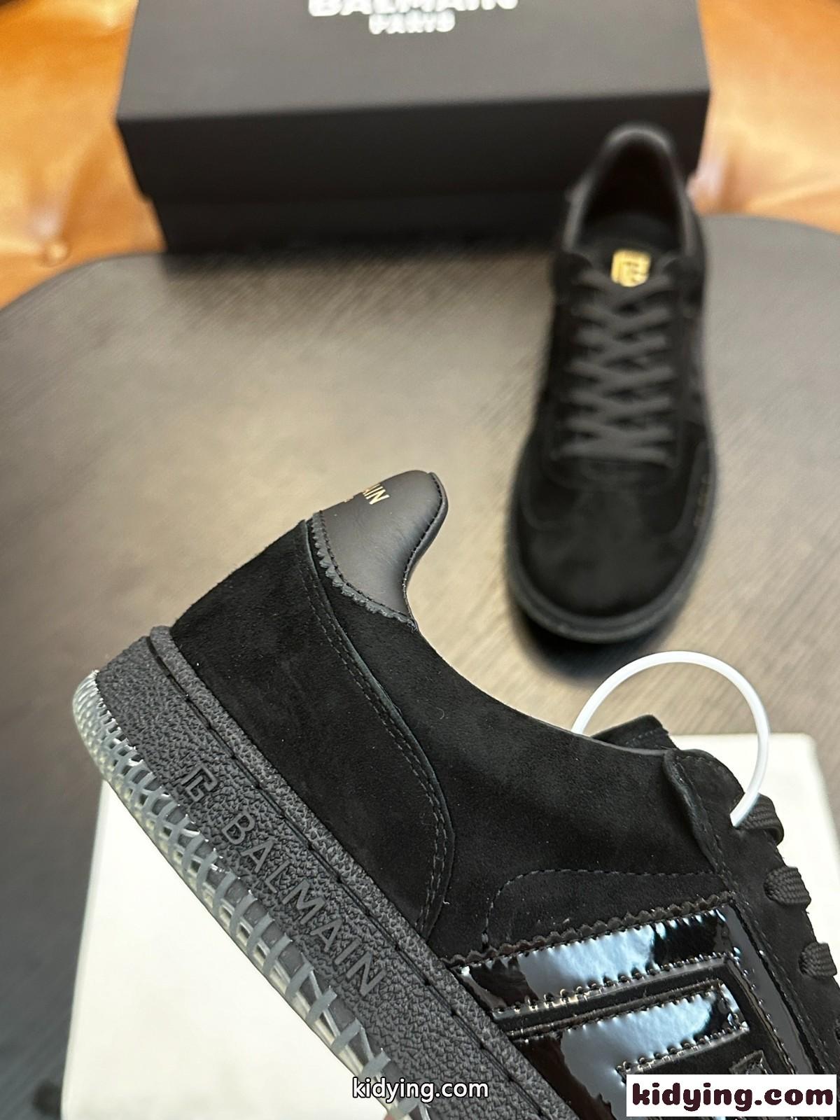 カジュアル 定番 Balmain Swan スエードスニーカー バルマン スニーカー スーパーコピー-3