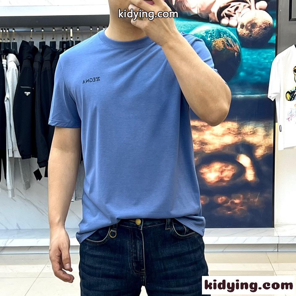 ベーシック クルーネック 半袖Tシャツ エルメネジルド・ゼニア Tシャツ コピー-3