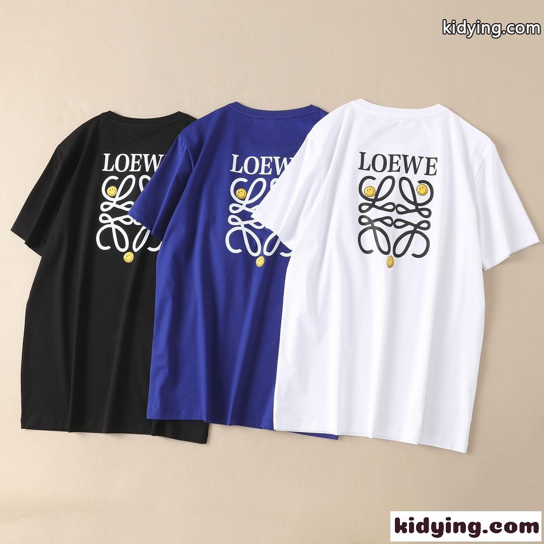 ロゴ プリント クルーネック シンプル お洒落 ロエベ tシャツ コピー メンズ 半袖 春夏 トップス  着心地抜群-0
