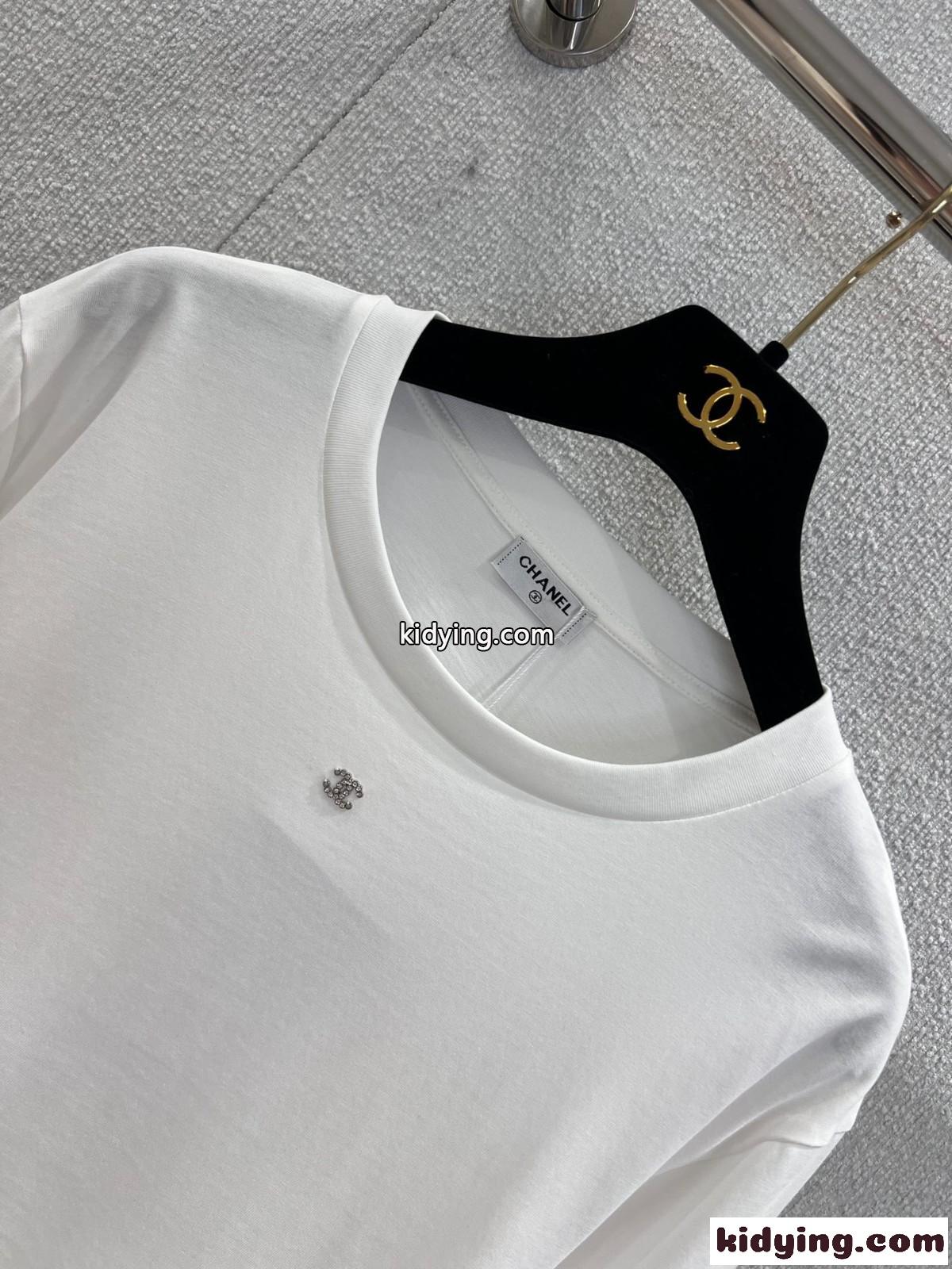 カジュアル 定番 CCロゴ コットン 長袖Tシャツ シャネル Tシャツ コピー ホワイト-2