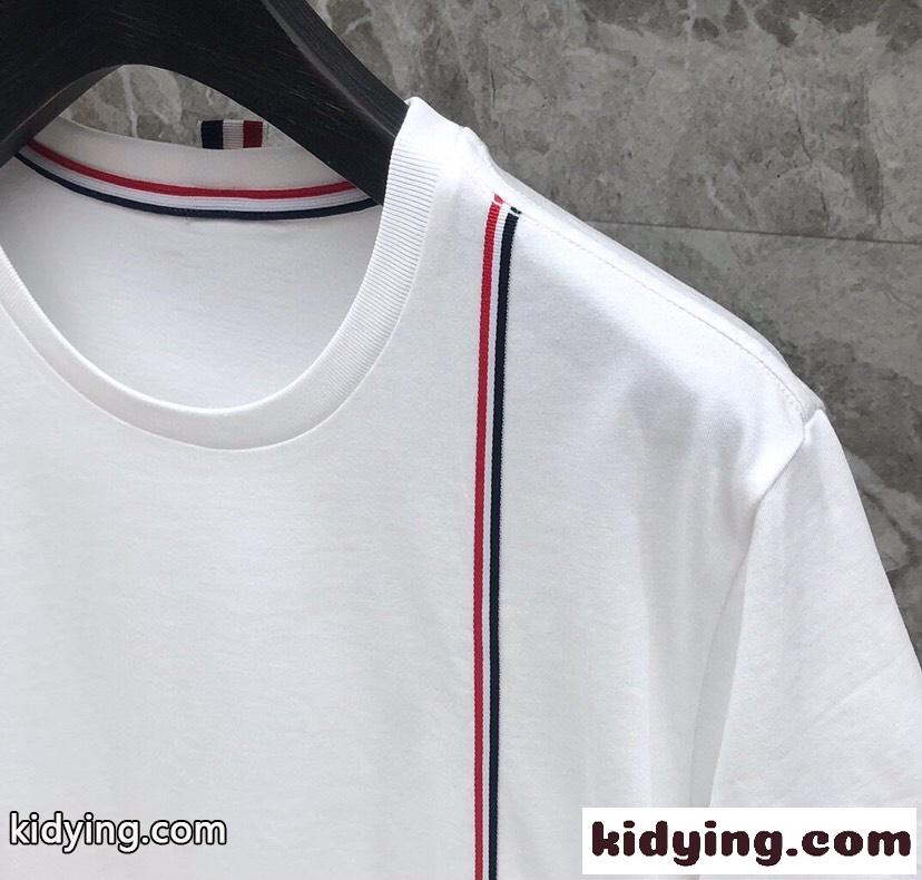 RWB ストライプ Tシャツ トムブラウン 半袖Tシャツ コピー ホワイト-0