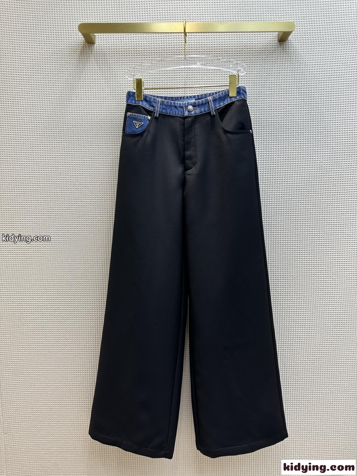 おしゃれ 切り替え ゆったり レディース ワイドパンツ プラダ パンツ コピー-0