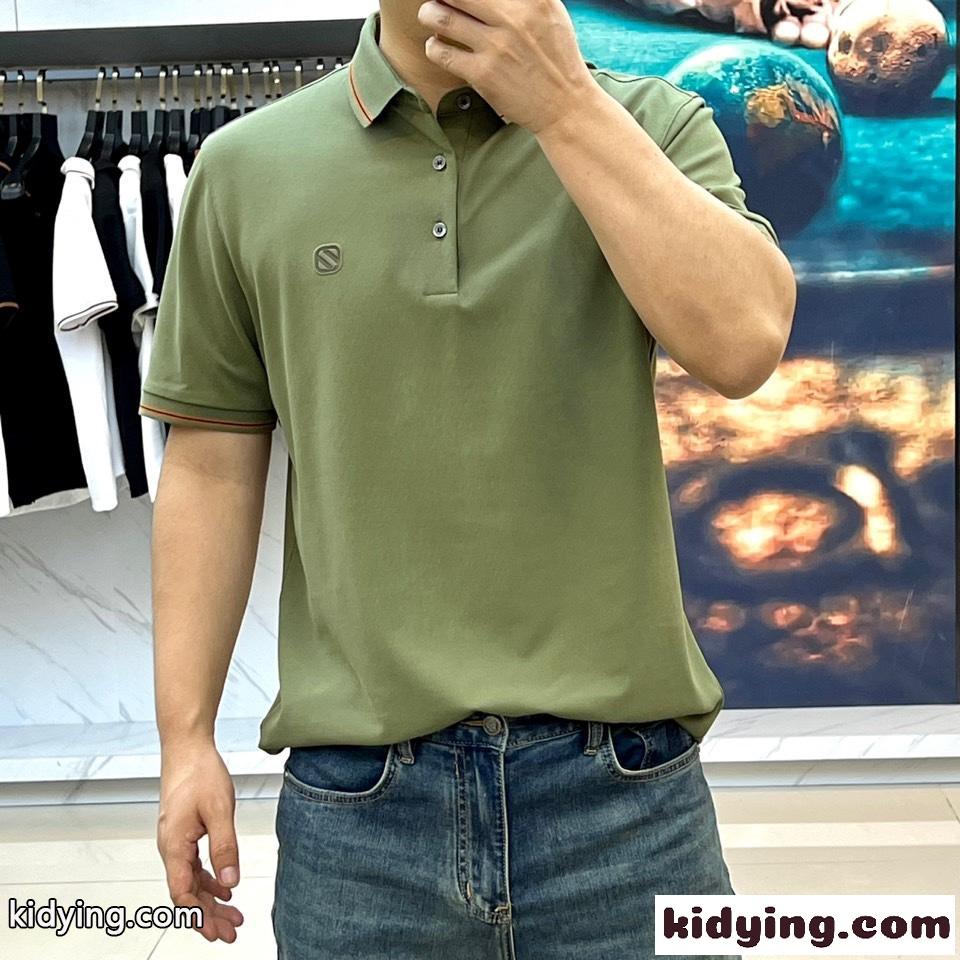 クラシック コットンピケ メンズ ポロシャツ エルメネジルド・ゼニア 半袖Tシャツ コピー グリーン-1