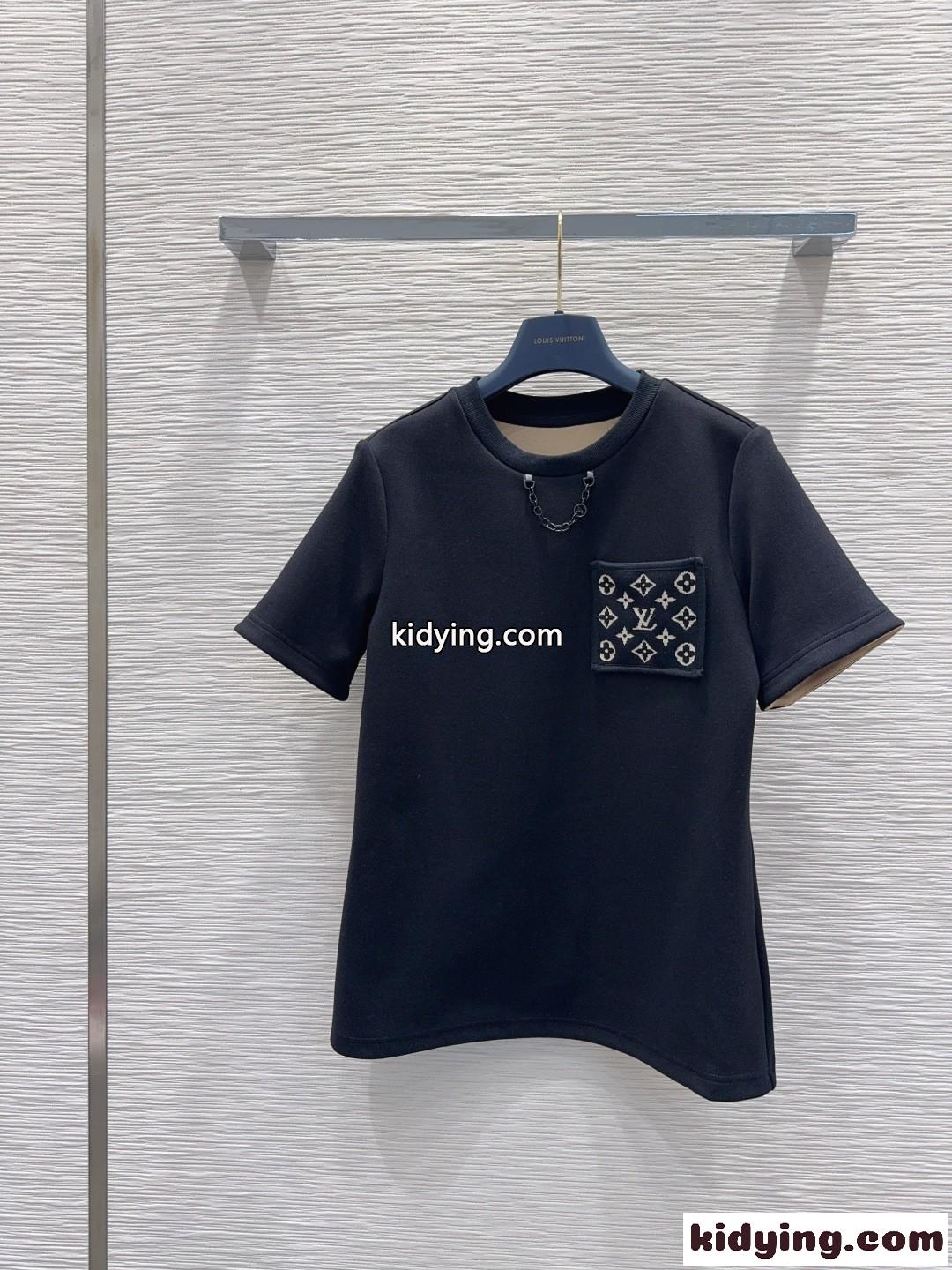 新作 モノグラム ポケットTシャツ ルイ・ヴィトン Tシャツ コピー ブラック-2