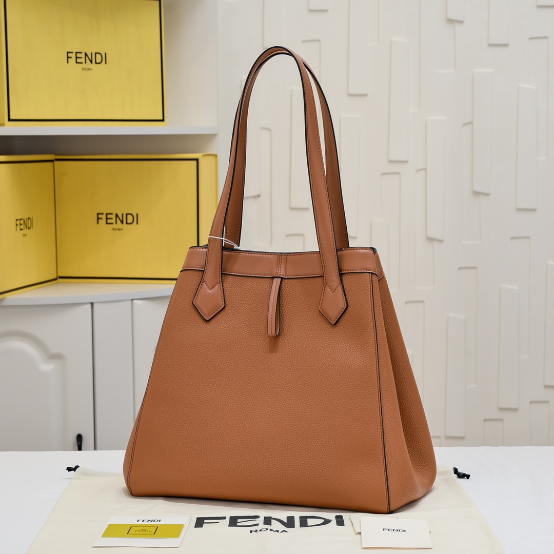 フェンディ バッグ コピー Fendi Origami ラージ 変形バッグ ブラウンレザー-0