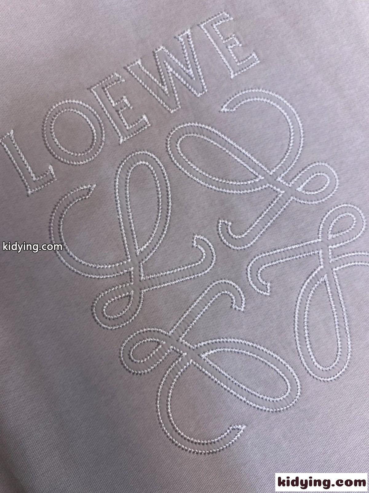 定番 ロゴ入り スウェットシャツ ロエベ Tシャツ コピー クルーネック グレー-3