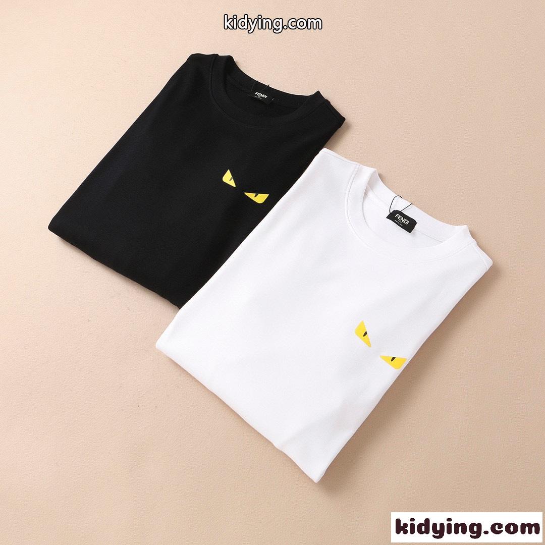 ベーシック ファッション フェンディ  tシャツ メンズ コピー プルオーバー 長袖 ホワイト ブラック 柔らかい 裏起毛-1