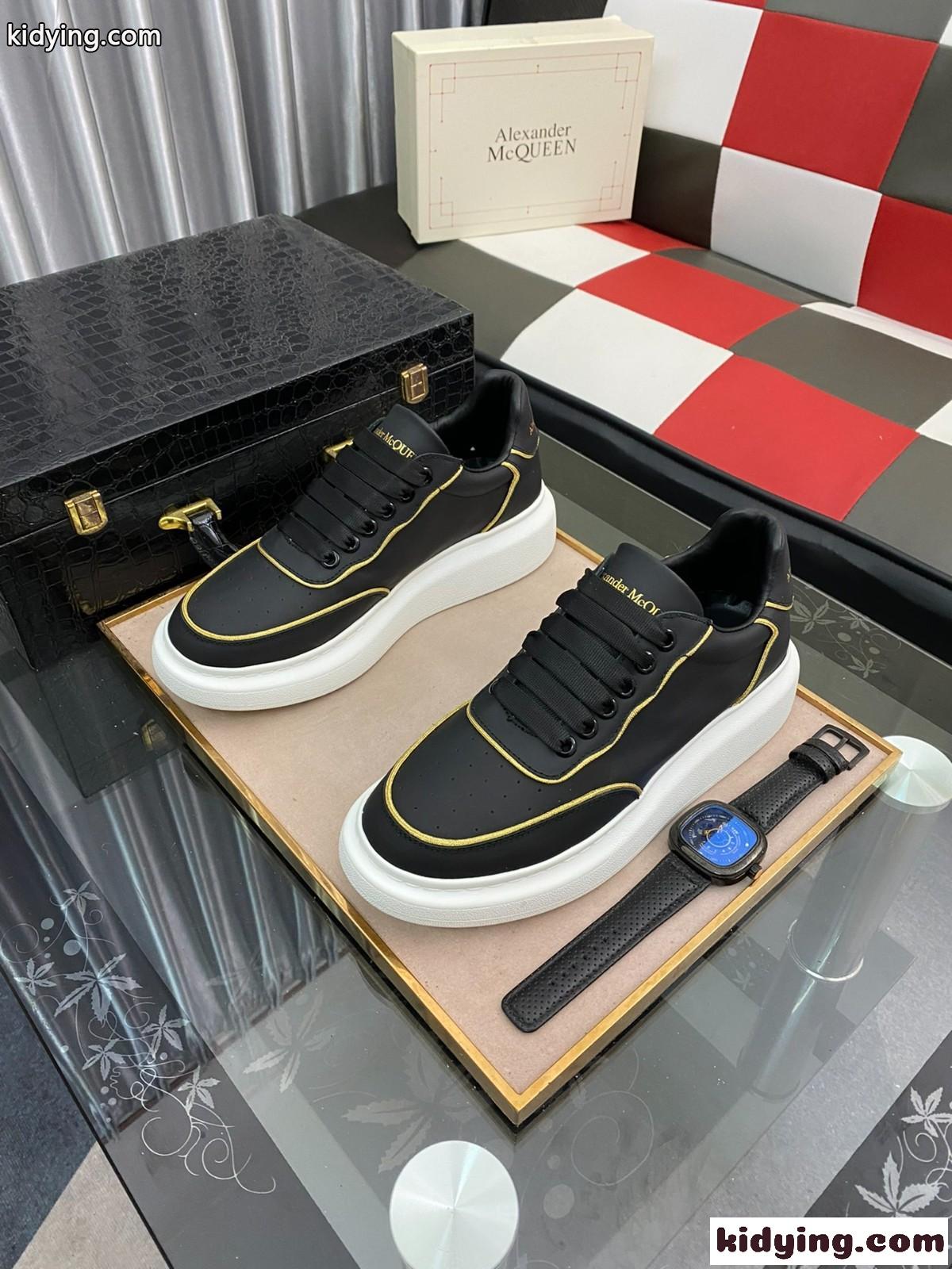 アレキサンダー・マックイーン スニーカー コピー 高品質 快適 履き心地 シンプル レディース スポーツジューズ ブラック-1