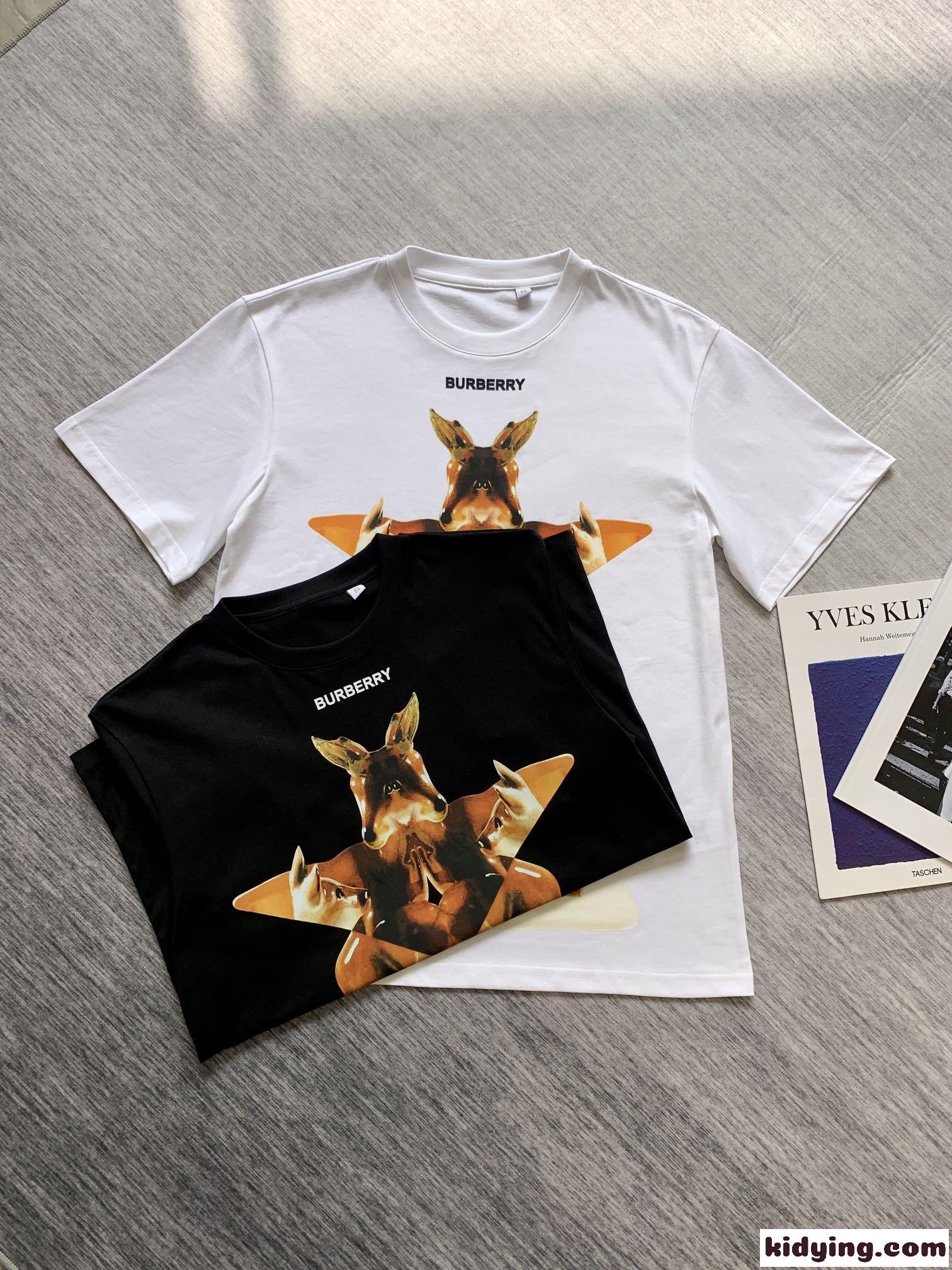 ストリート おしゃれ プリント クルーネック バーバリー 半袖Tシャツ コピー レディース 春夏 トップス-3