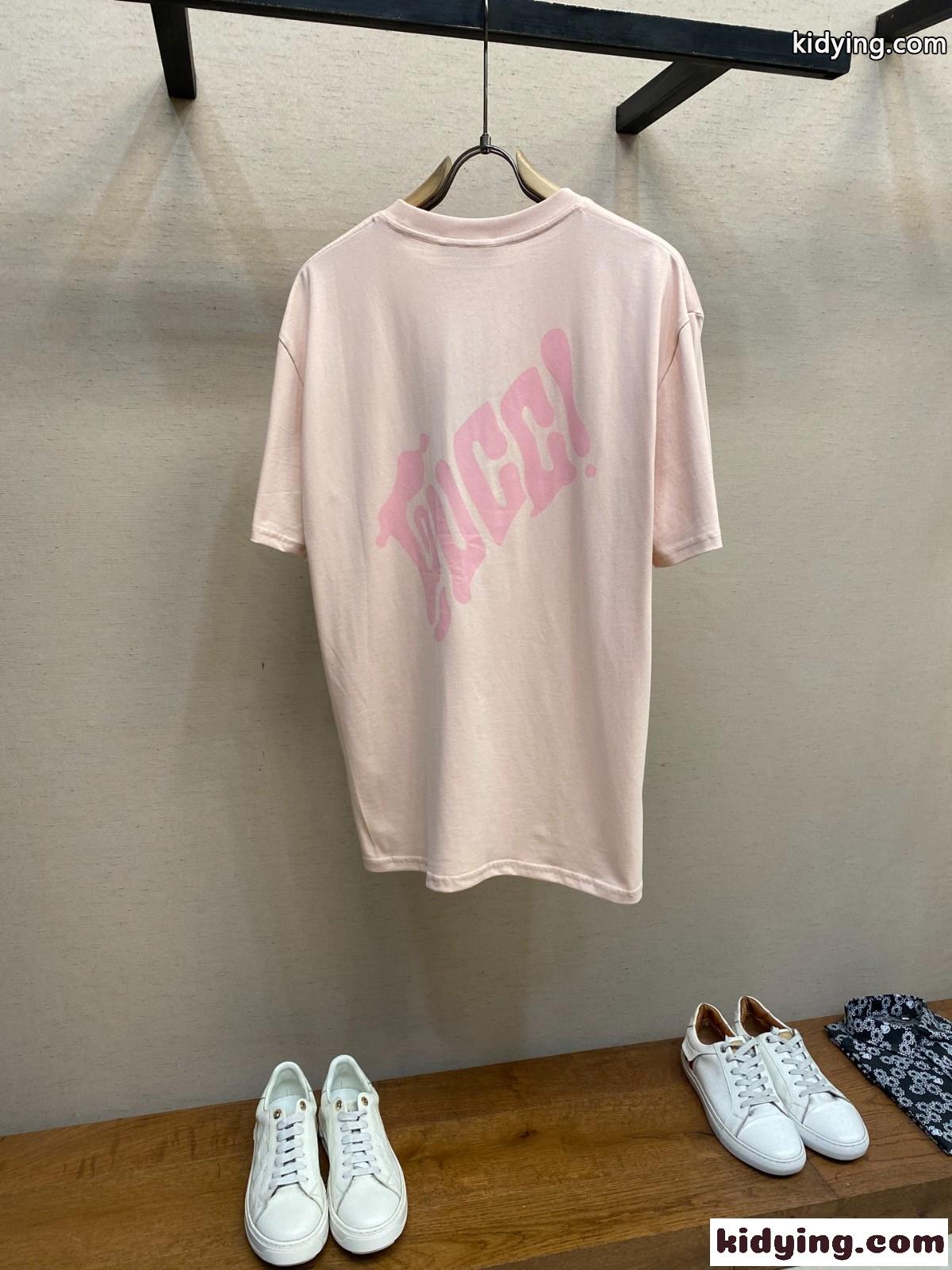カジュアル おしゃれ ロゴ入り コットン 半袖Tシャツ グッチ Tシャツ 偽物 ピンク-1