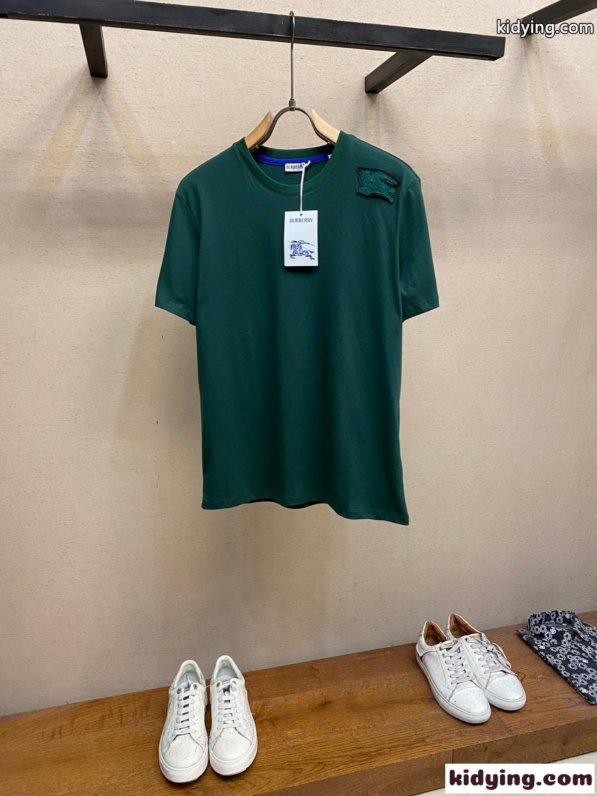 人気 カジュアル コットンTシャツ バーバリー 半袖Tシャツ コピー グリーン-1