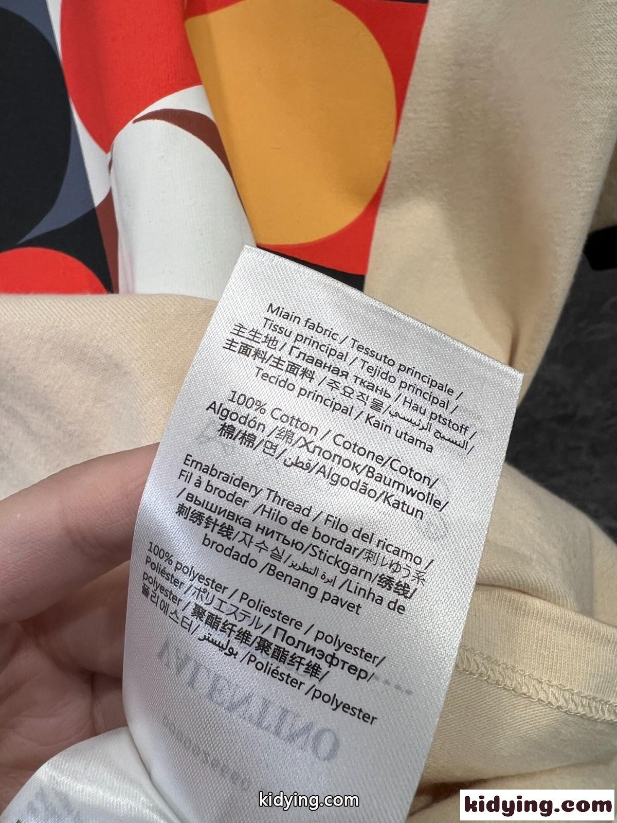 パヴィヨン デ フォリ プリント コットン Tシャツ ヴァレンティノ 半袖Tシャツ スーパーコピー ユニセックス ベージュ-4