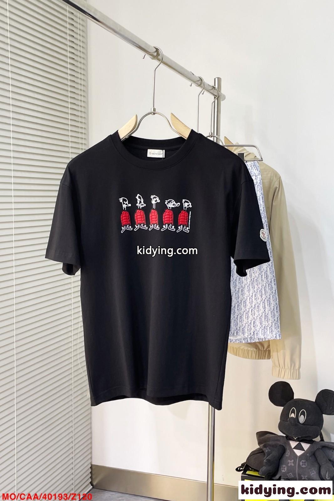 可愛い おしゃれ コットン クルーネック モンクレール Tシャツ コピー 半袖Tシャツ-0