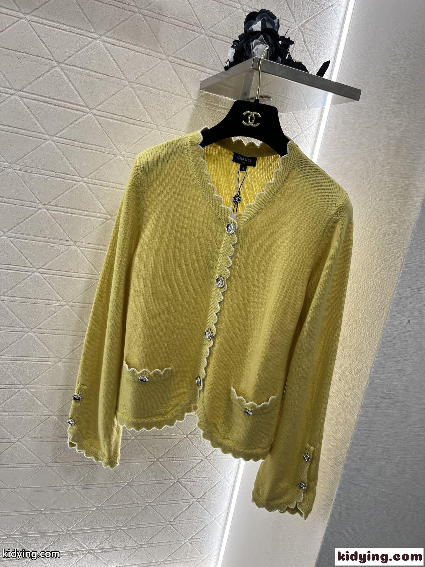 シャネル セーター レディース激安通販 トップス Vかたち 薄い 秋服 ニット 柔らかい イエロー-0