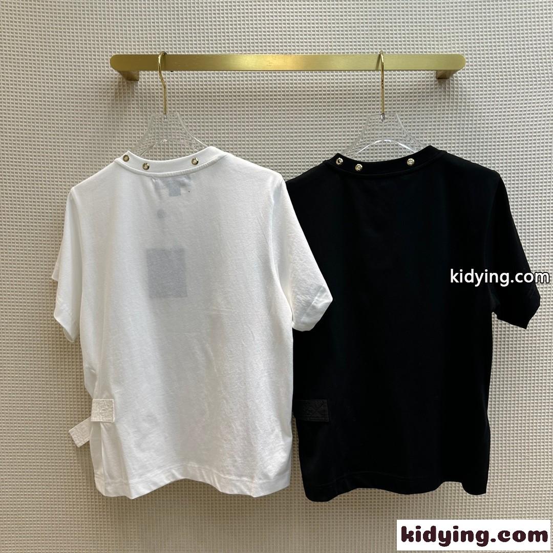 カジュアル サイドストラップTシャツ ルイ・ヴィトン Tシャツ コピー クルーネック-4