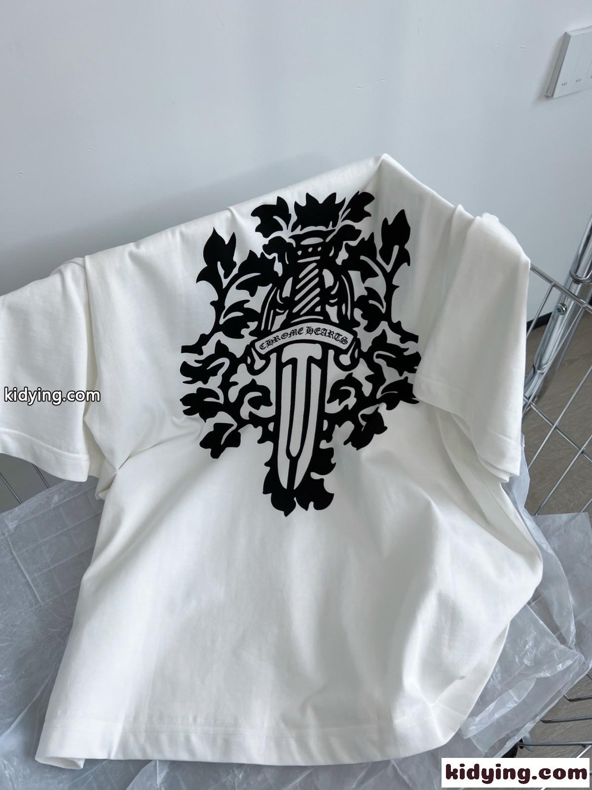 定番 人気 ビッグシルエット 体型カバー 3色あり ロゴ プリント クロムハーツ tシャツ コピー 春夏 トップス-3