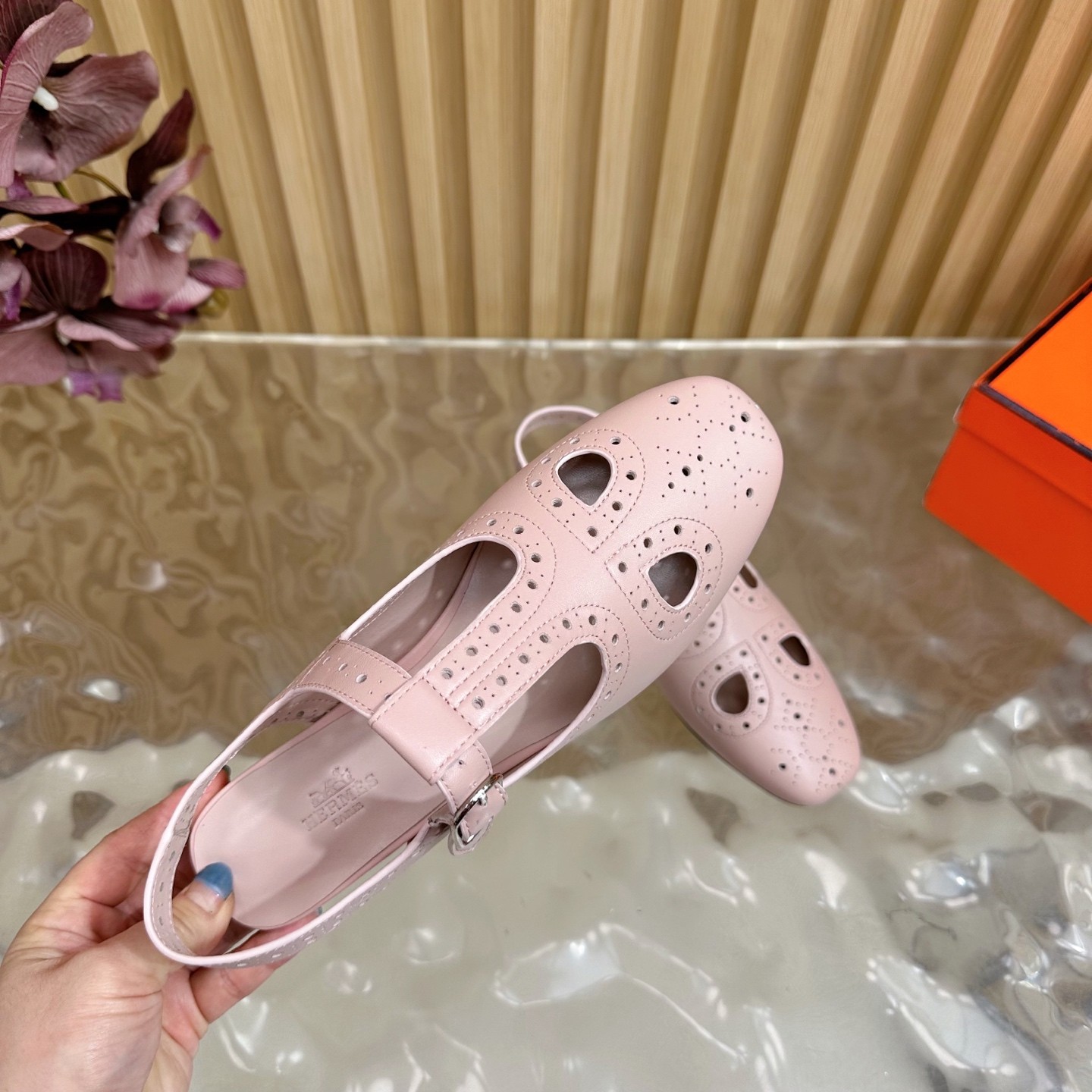 フェンミン 可愛い 疲れにくい エルメス Kim パンプス スーパーコピー ピンク-3