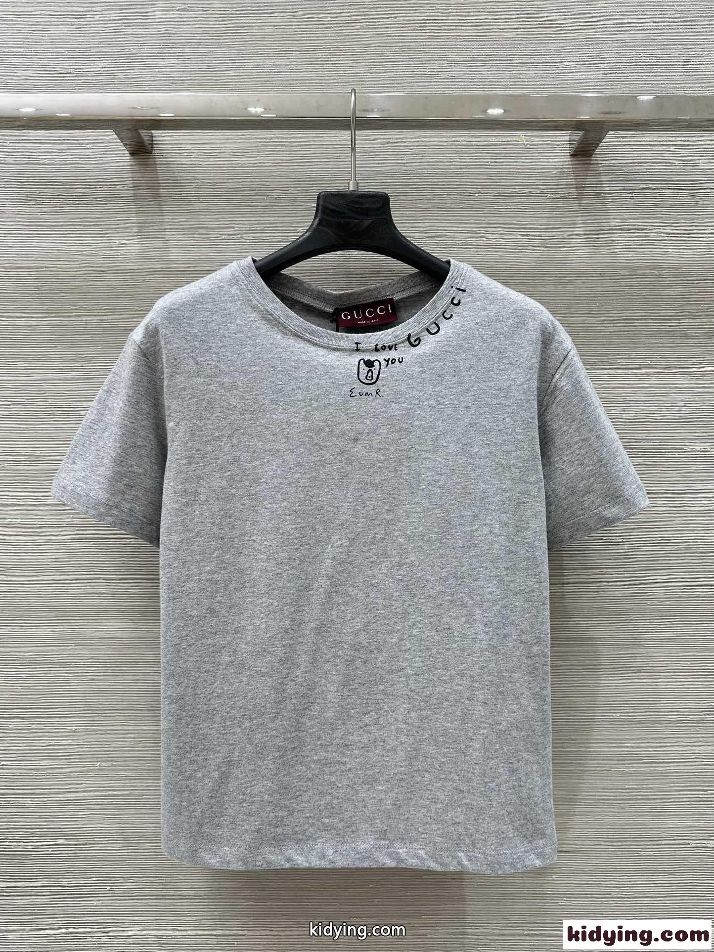 ベーシック クルーネック 半袖Tシャツ グッチ Tシャツ コピー コットン グレー-1