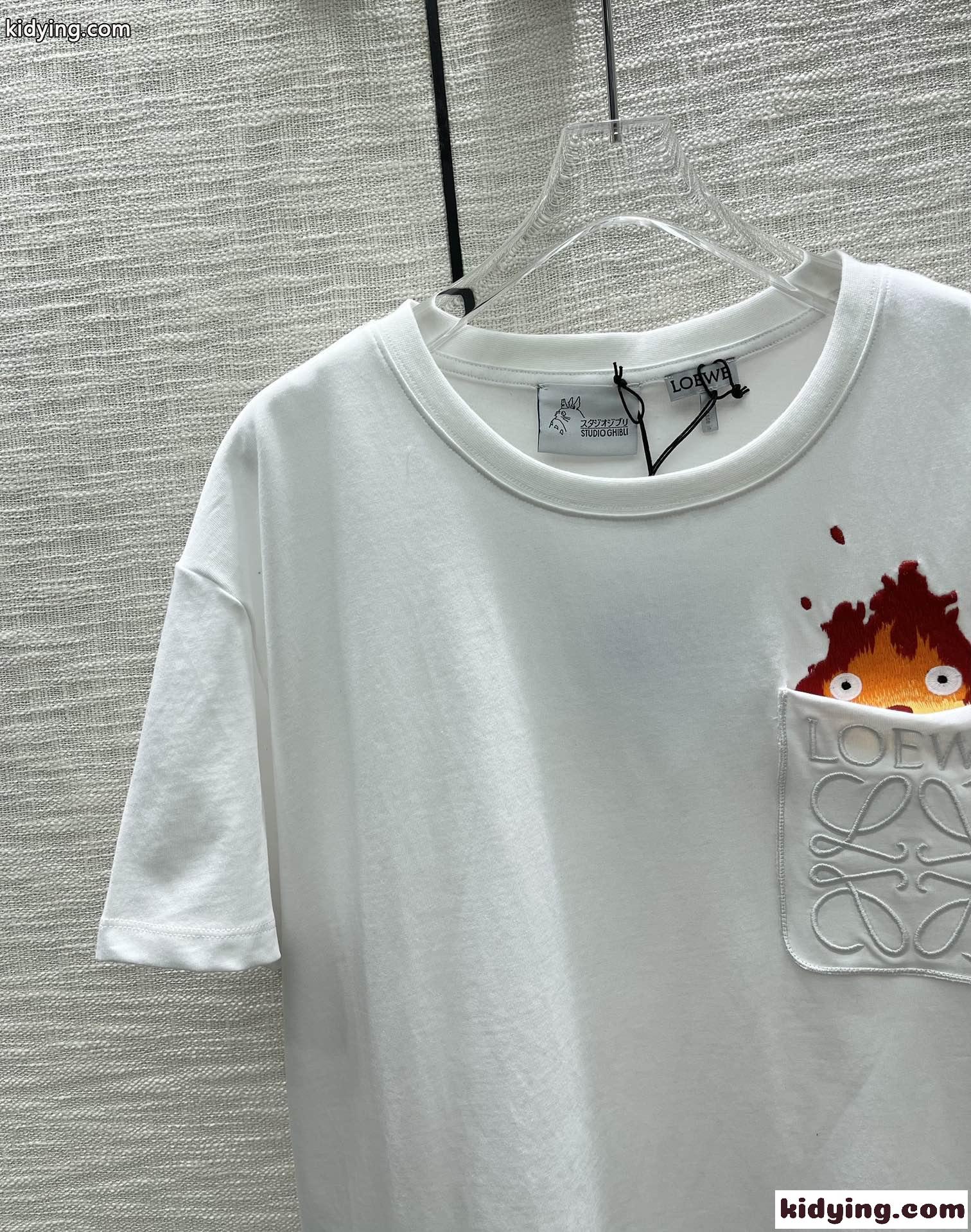 春夏新作～カルシファー ポケット 半袖Tシャツ ロエベ Tシャツ コピー クルーネック-3