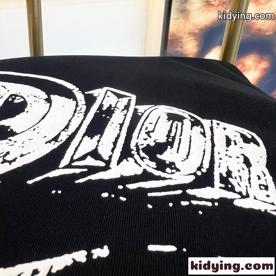 おしゃれ 合わせやすい ロゴ クルーネック 半袖Tシャツ クリスチャン・ディオール Tシャツ コピー ブラック-3