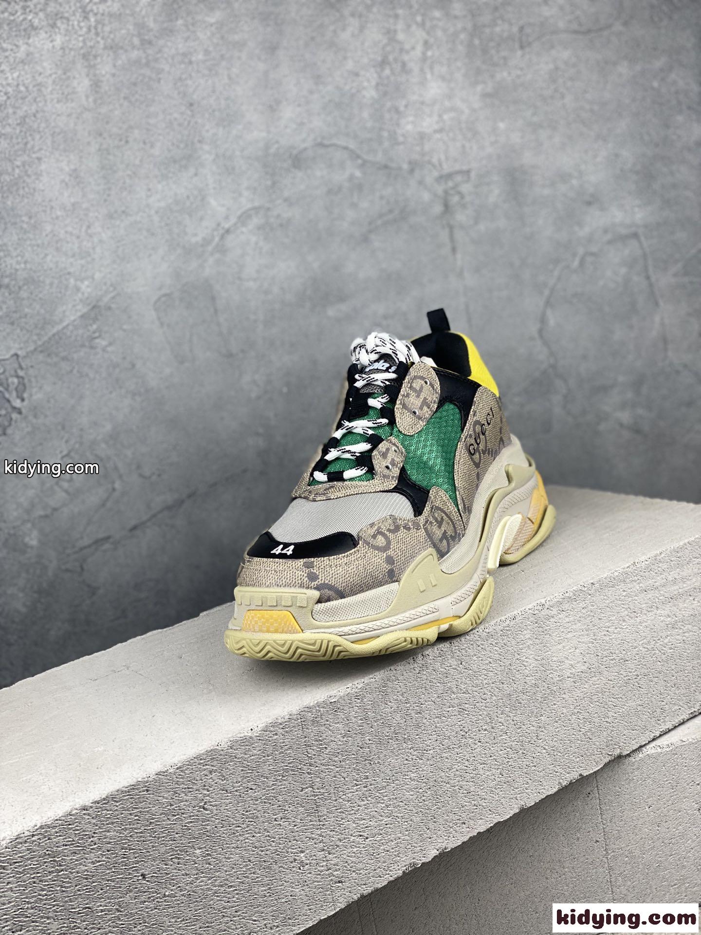 Balenciaga x GUCCI おしゃれ 厚底 人気 レースアップ バレンシアガ スニーカー コピー スポーツジューズ レディース メンズ-0