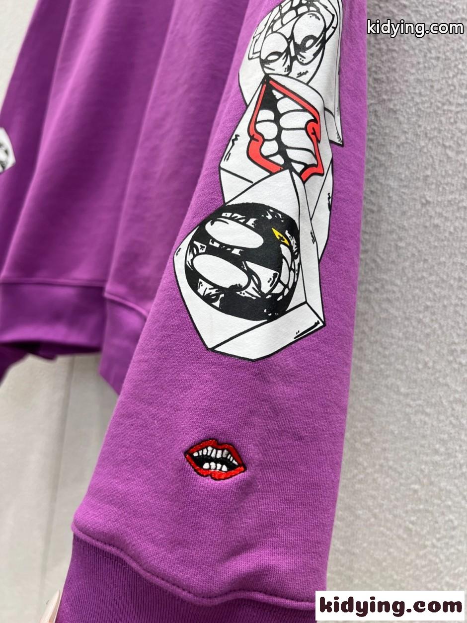 Chrome Hearts × Matty Boy コットン スウェットシャツ クロムハーツ 偽物 パープル-4