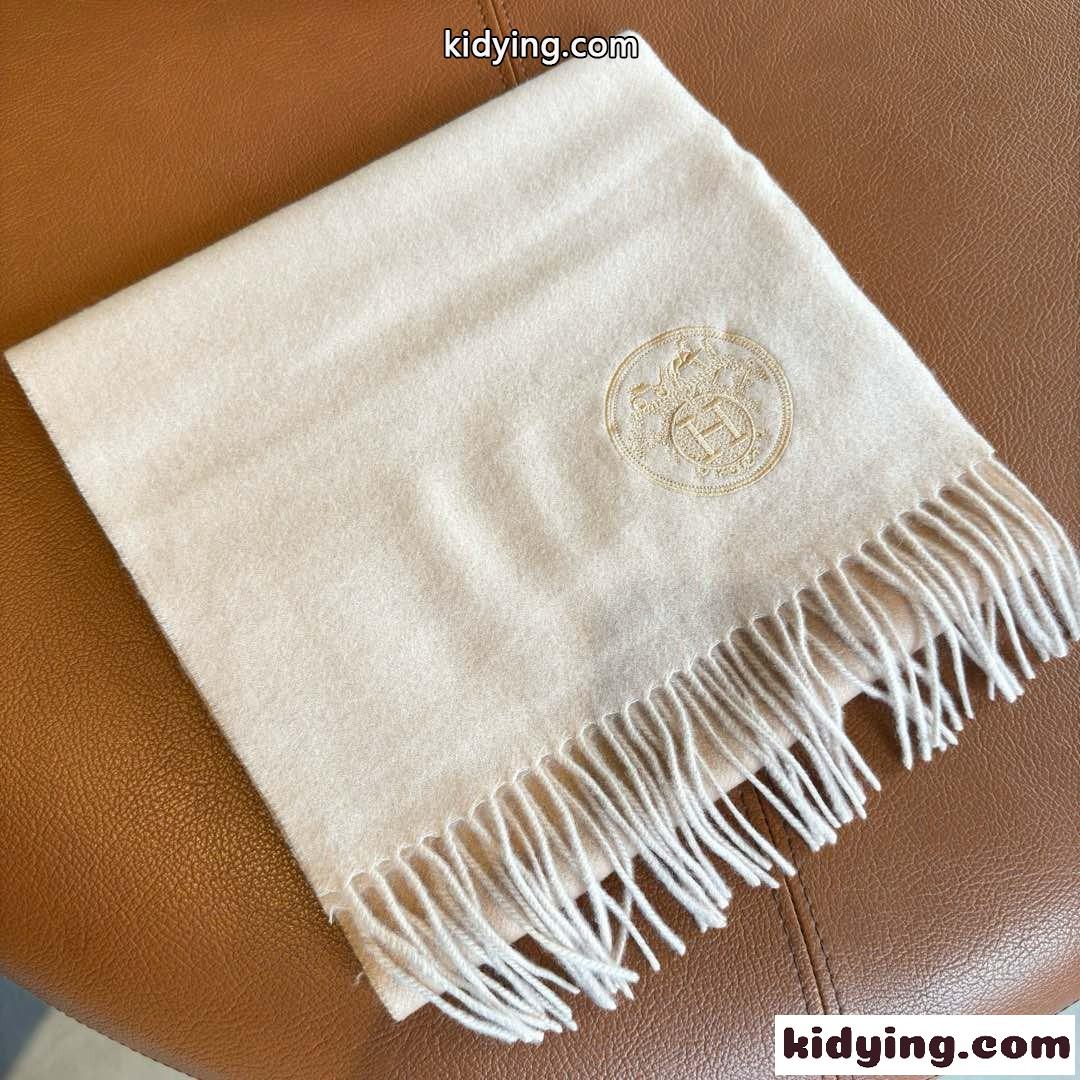 シンプル 合わせやすい ロゴ刺繍 マフラー エルメス スカーフ コピー ユニセックス-0