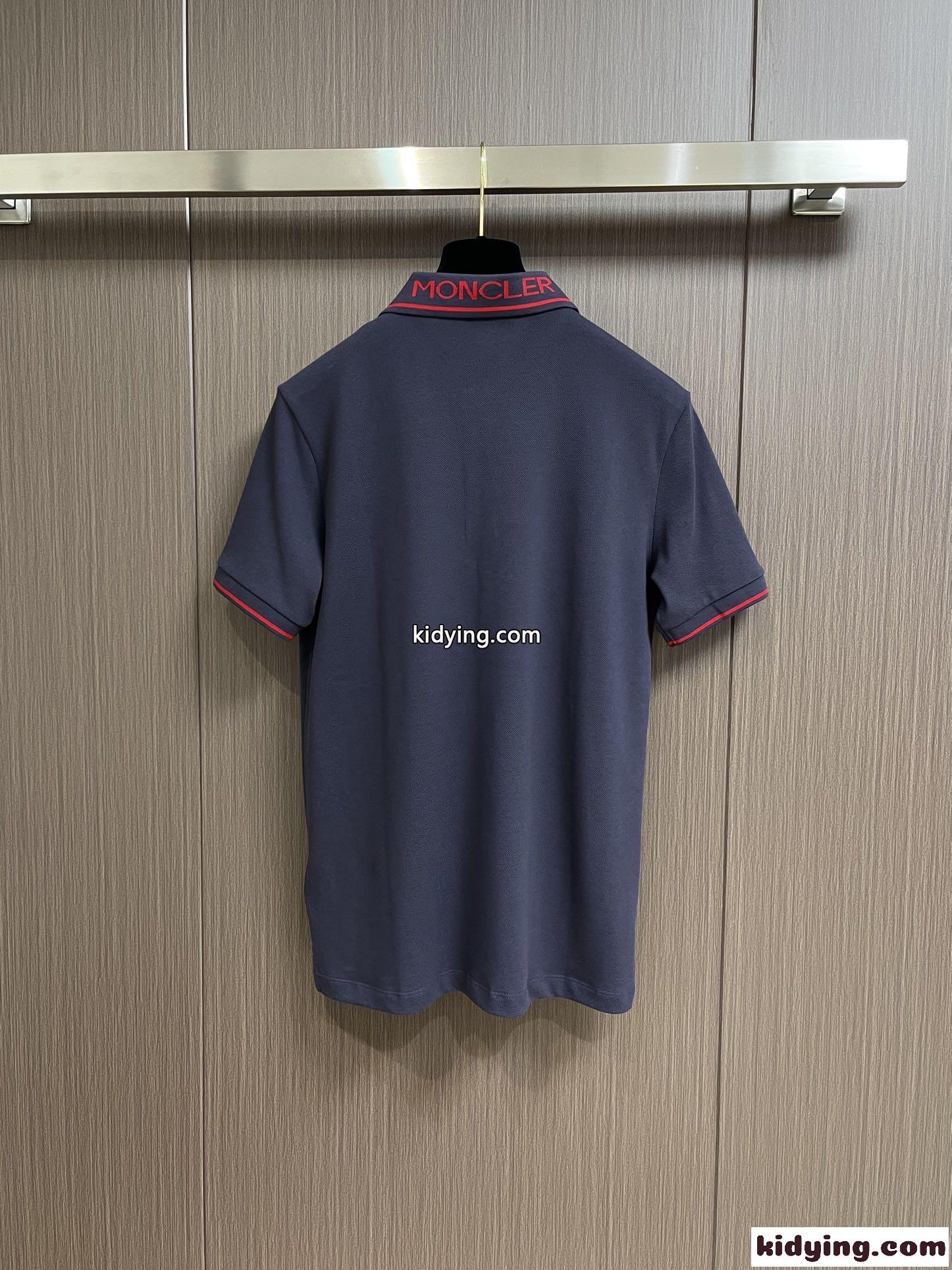モンクレール Tシャツ コピー バックロゴ襟 コットンピケ ポロシャツ 半袖 トップス-1