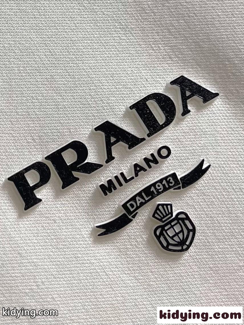 シンプル ロゴ入り プラダ Tシャツ コピー 長袖Tシャツ ホワイト-2