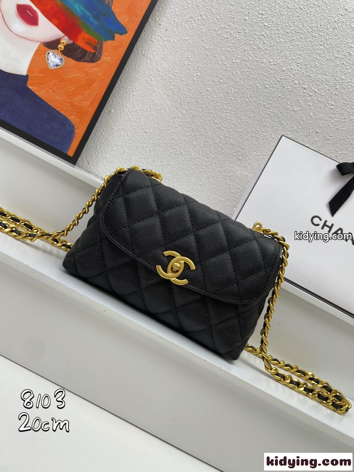 可愛い 23P フラップバッグ シャネル バッグ コピー チェーン ショルダーバッグ ブラック-0