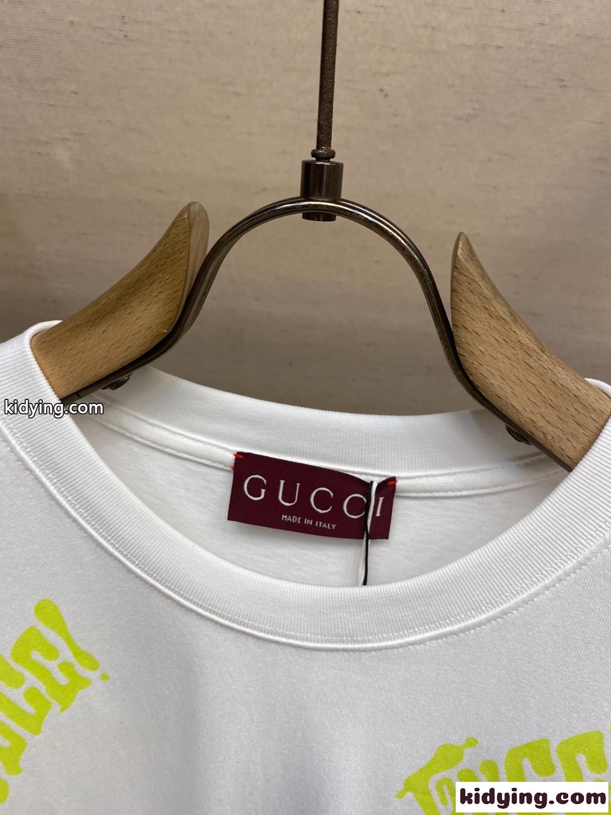 カジュアル ロゴプリント 半袖Tシャツ グッチ Tシャツ 偽物 コットン トップス-1