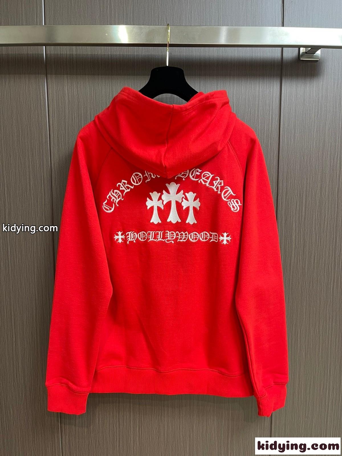 男女兼用 定番 刺繍入り フード付き ジップアップパーカー クロムハーツ パーカー コピー-1