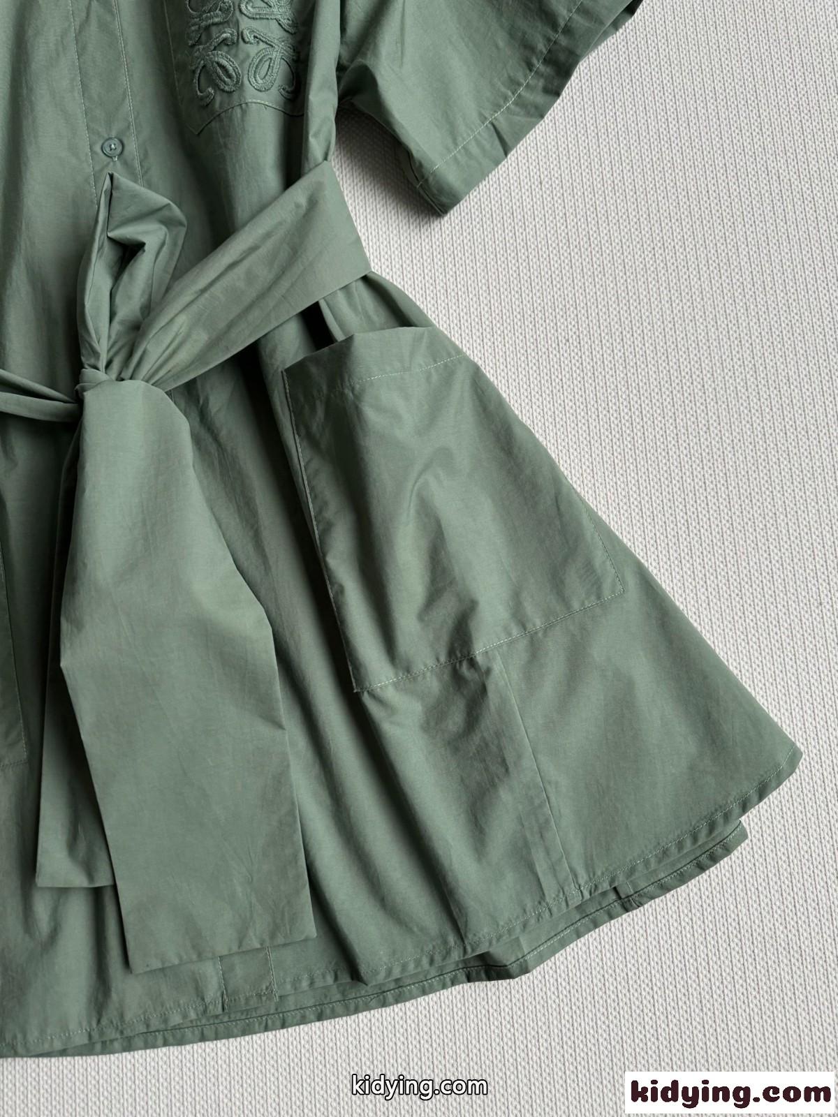 定番 コットン シャツワンピース ロエベ ワンピース コピー グリーン-3