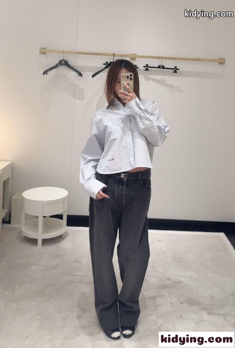 洗練された ターンロック デニムパンツ シャネル ジーンズ コピー ブラック-5