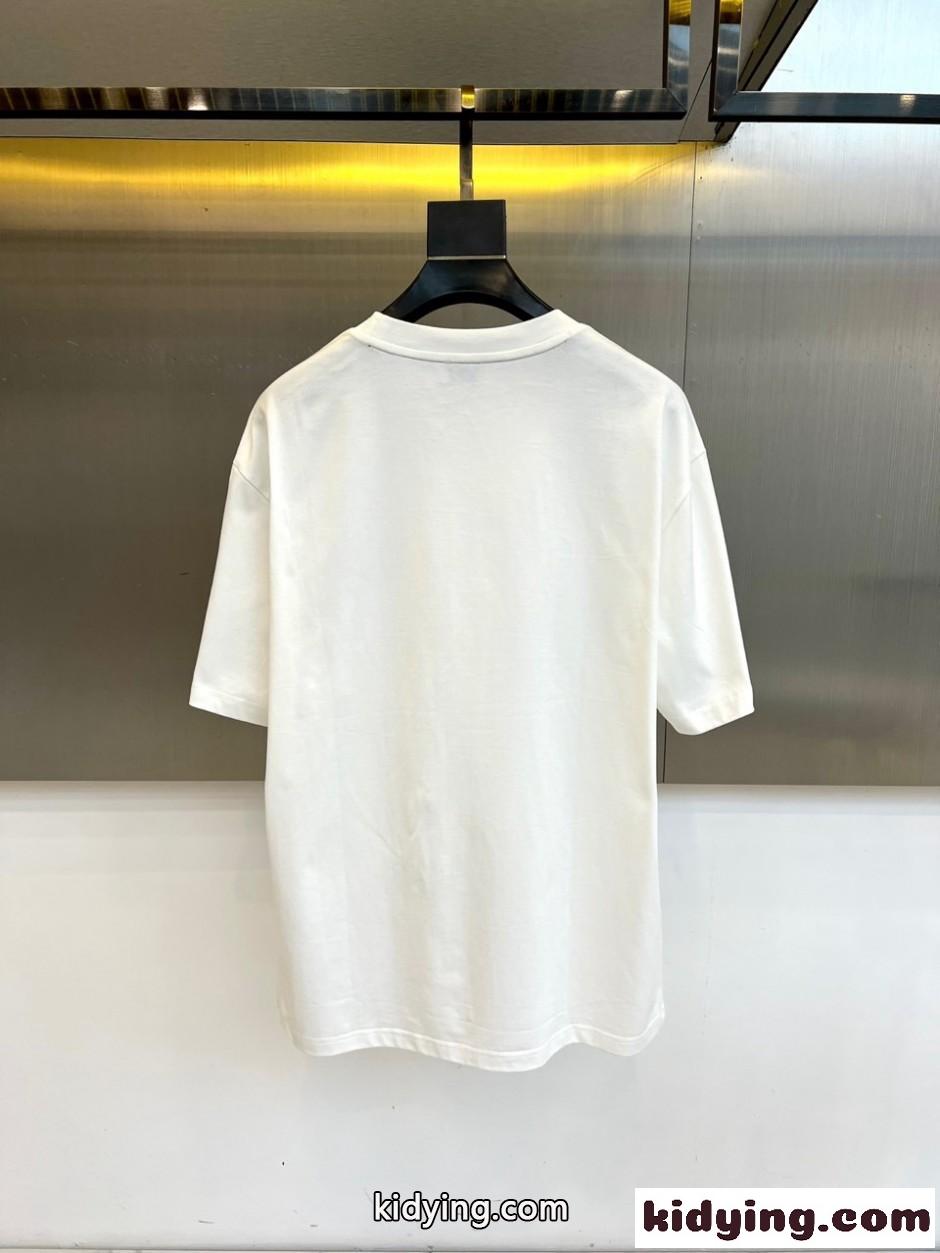お洒落 モンクレール Tシャツ 偽物 コットン クルーネック 半袖Tシャツ ホワイト-3