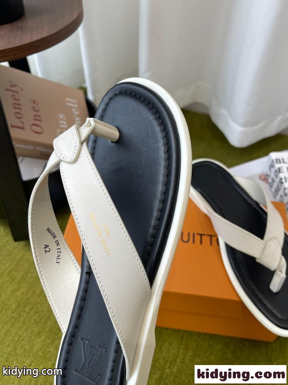 カジュアル LV サンセット トング ルイ・ヴィトン サンダル スーパーコピー ホワイト-3