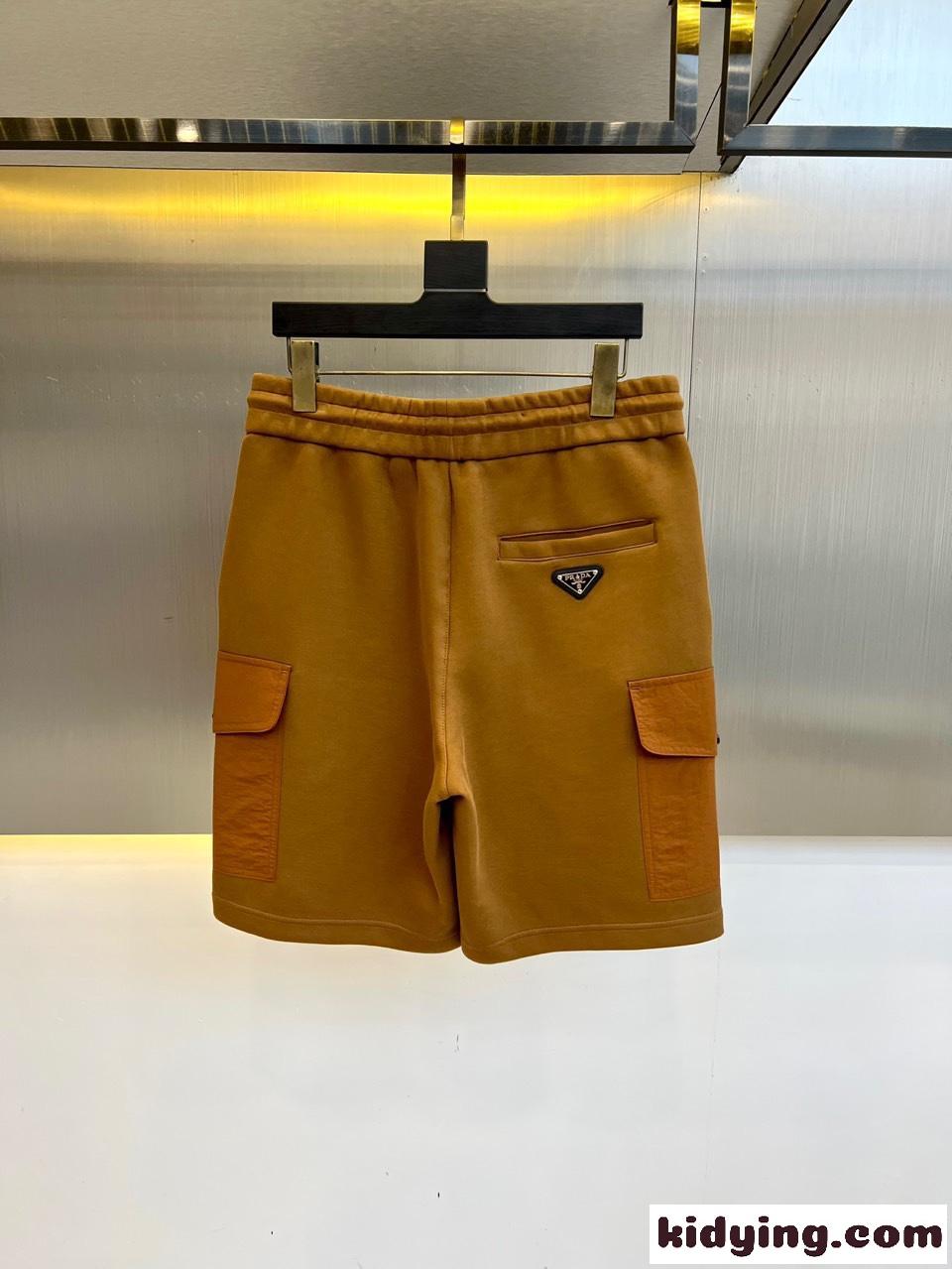 カジュアル 合わせやすい メンズ ショートパンツ プラダ パンツ 偽物 ブラウン-1