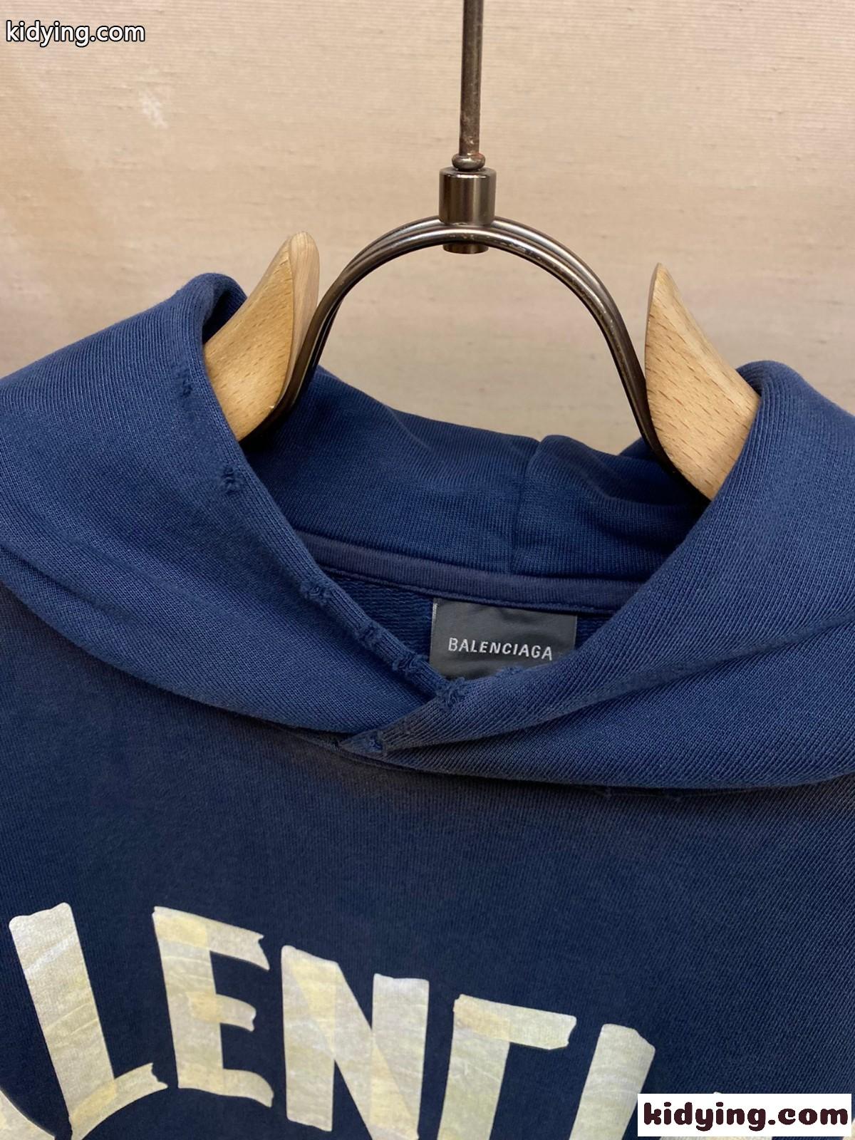 人気 カジュアル バレンシアガ TAPE TYPE RIPPED POCKET HOODIE コピー-4
