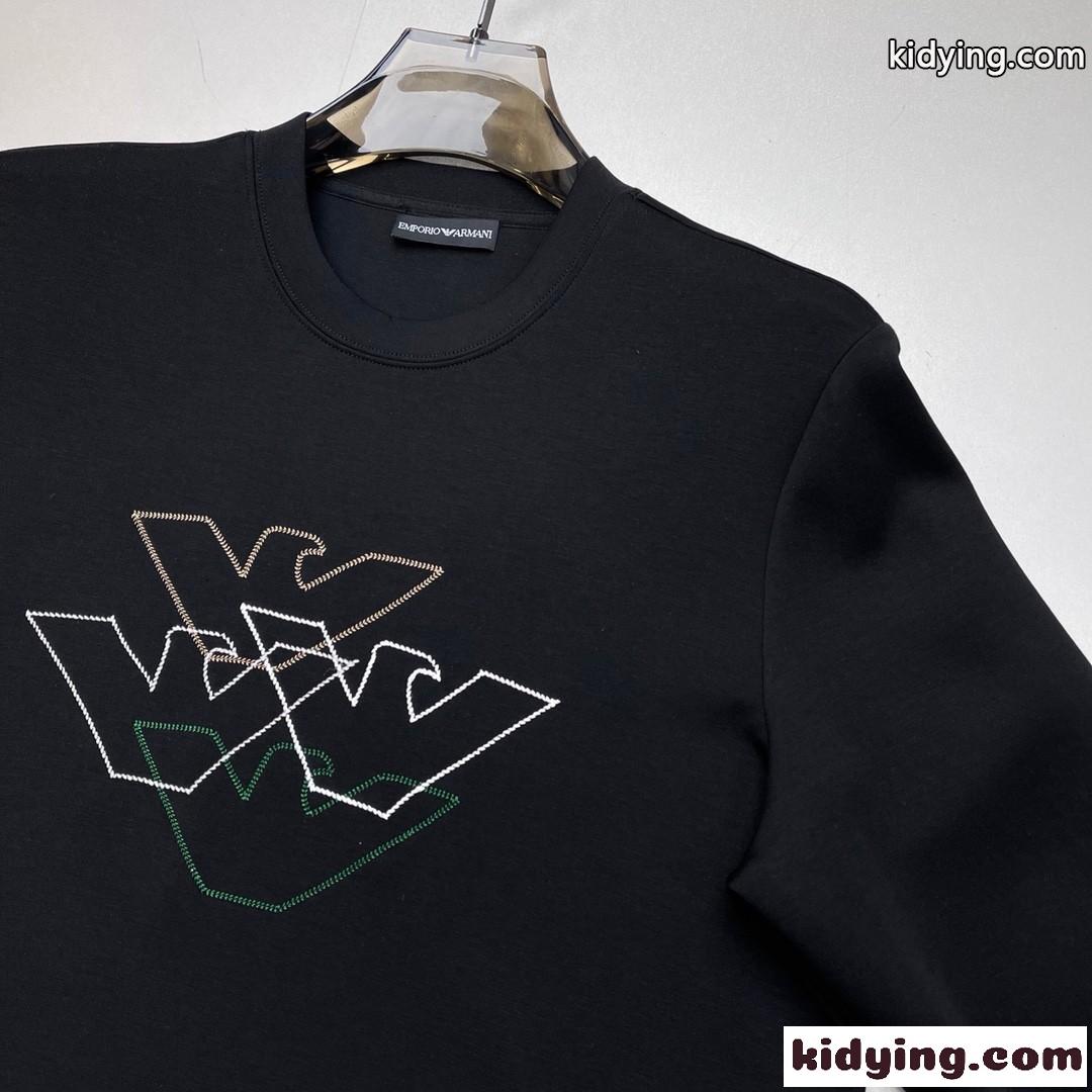 合わせやすい クルーネック シンプル アルマーニ Tシャツ コピー 長袖Tシャツ-0